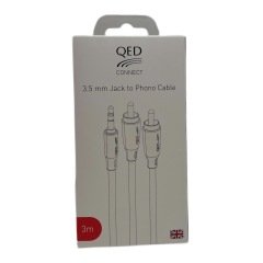 QE-8117 Connect 3.5mm Jack - RCA /  Bir ucu 3.5mm Diğer ucu RCA Kablo - 3 Metre