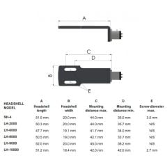 SH-4BK Black Headshell (kablo dahil)